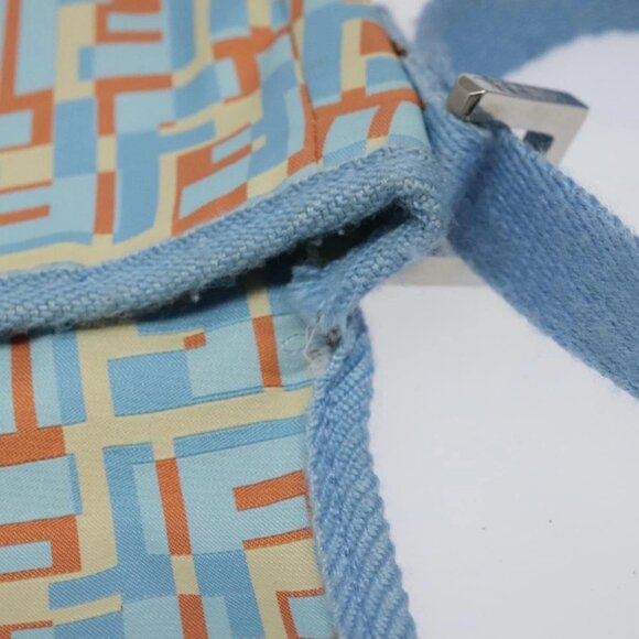 FENDI Shoulder Bag Canvas Light Blue Silver Auth sw413 - Picture 9 of 16